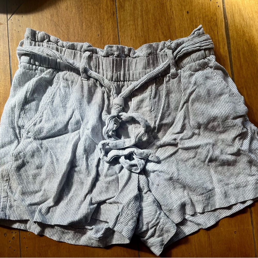 Women's Gray Striped Shorts